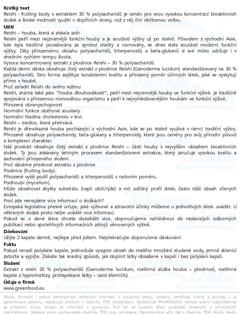 GreenFood Reishi Extract cps.120
