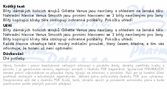 Gillette Venus Smooth náhradní hlavice XXL 12ks