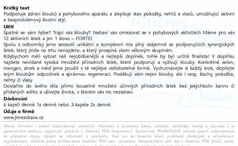 JZ Kloubní výživa forte 180ks