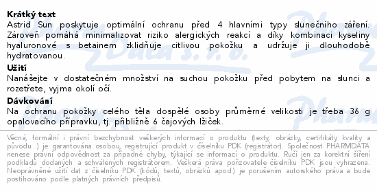 Astrid SUN neviditelný suchý opal.sprejSPF50 150ml