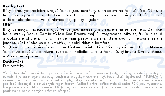 Gillette Venus Spa Breeze náhradní hlavice 4ks