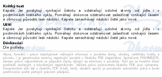 Jar Platinum Plus kapsle do myčky 102ks