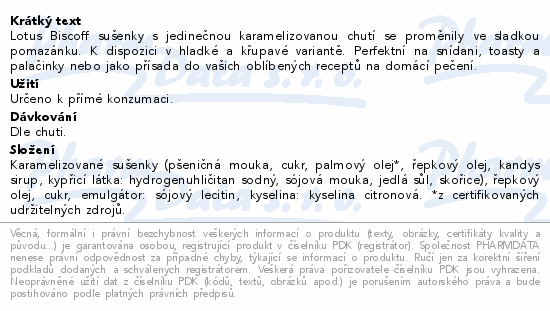 Lotus Biscoff pomazánka ze sušenek Creamy 400g