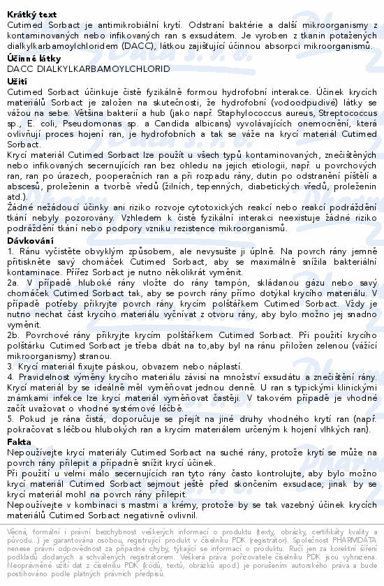 Cutimed Sorbact antimikr.krytí příř.10x100cm 10ks