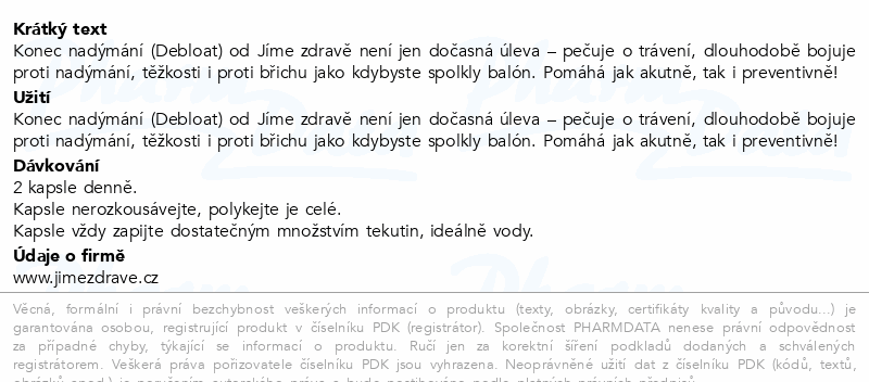 JZ Konec nadýmání Debloat cps.60