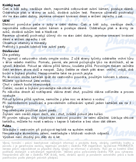 Siwak Miswak Original zubní kartáček Citrón