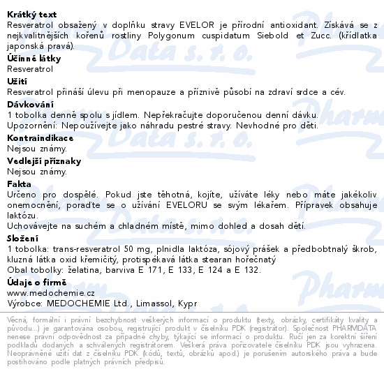 Evelor Resveratrol 50mg tob.90