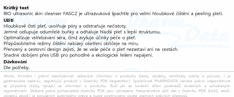 Ultrazvukový čistič pleti Rio-FASC2