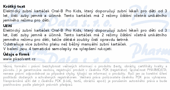 Oral-B Pro Kids 3+ Lví král elektrický kartáček