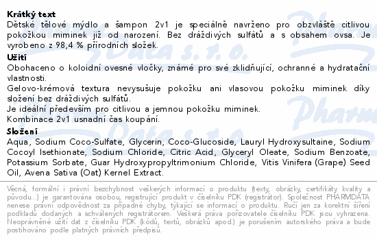 ATTITUDE Dětský sprch.gel a šampon 2v1 oves 473ml