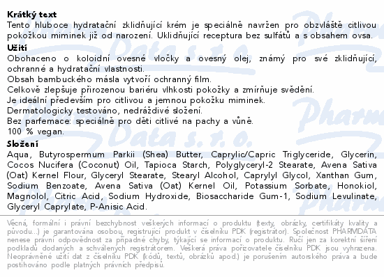ATTITUDE Dětský hydratač.zklidňuj.krém oves 200ml
