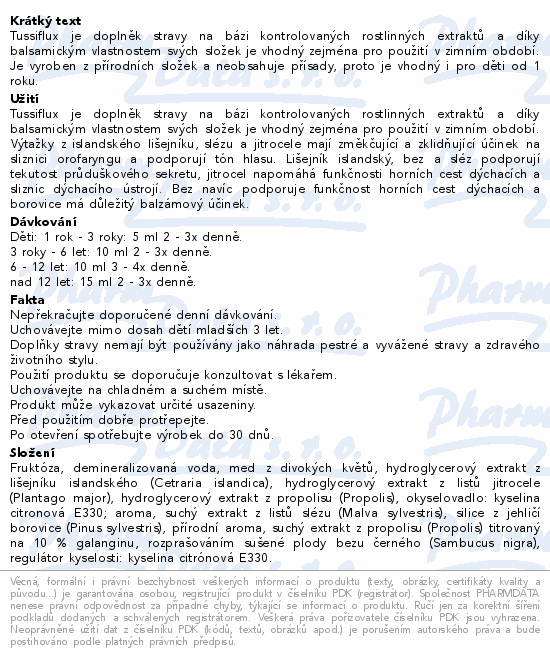 Tussiflux 1R+ 200ml Pharmalife