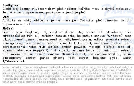 Beauty of Joseon čistící olej 210ml