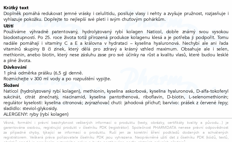 JZ Prémiový kolagen s kys.hyaluronovou jahoda 195g