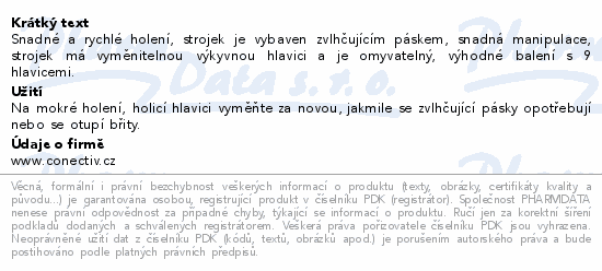 WILKINSON Hydro 3 Skin Hydration strojek+9 náhr.