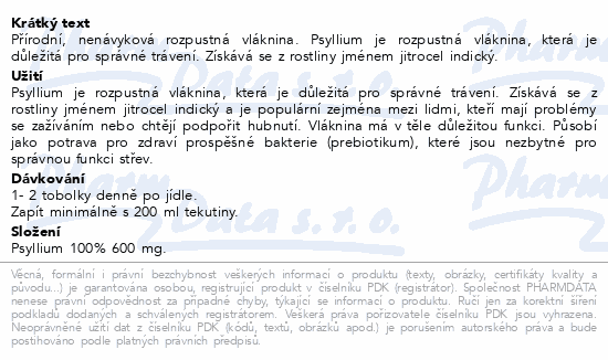 Edenpharma Psyllium cps.120+30