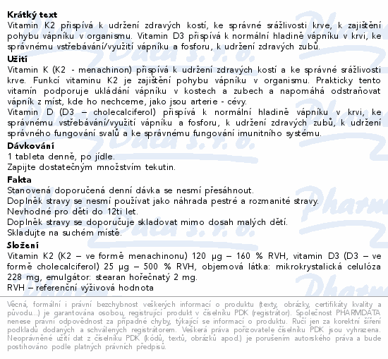 Edenpharma Vitamín D3+K2 tbl.30