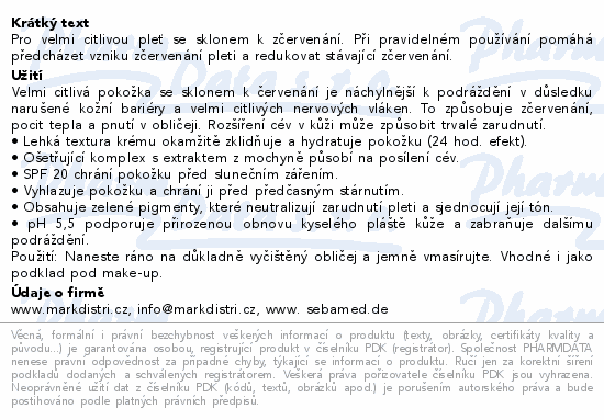 SEBAMED Anti-redness lehký denní krém SPF20 50ml