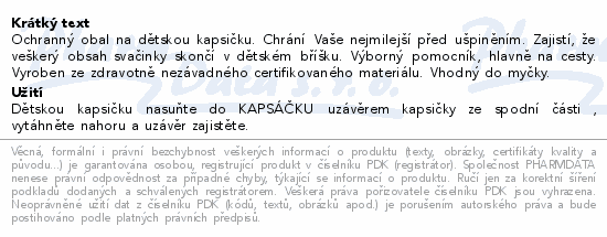 KAPSÁČEK Ochranný obal na dětskou kapsičku žlutá