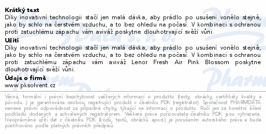 Lenor Fresh Pink Blossom aviváž 1064ml