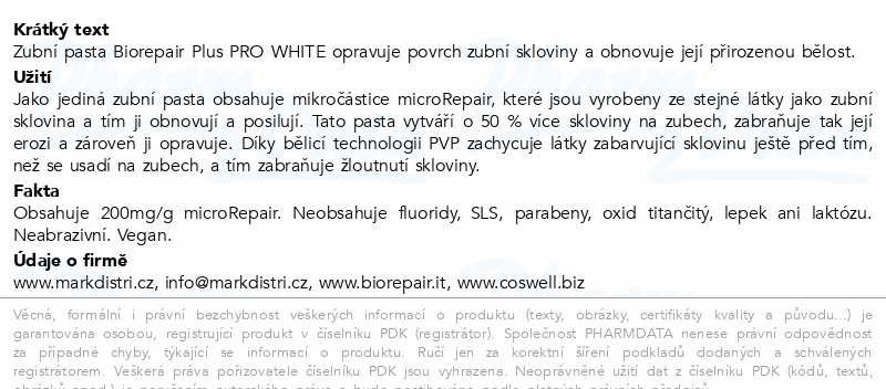 Biorepair Plus zubní pasta Pro White 75ml