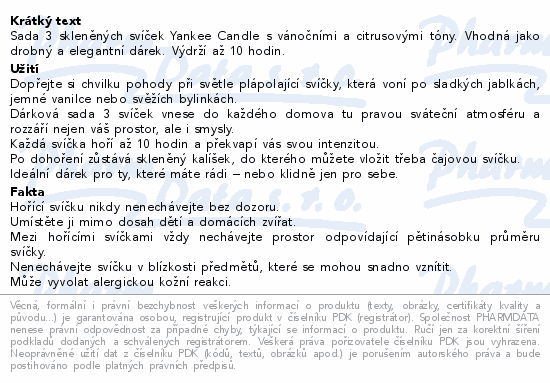 Yankee Candle dárková sada 3 vonných svíček
