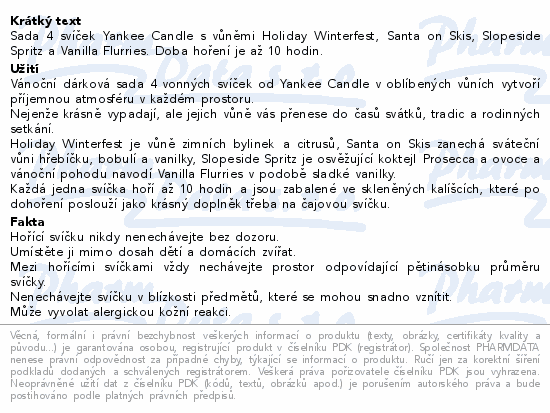 Yankee Candle dárková sada 4 vonných svíček