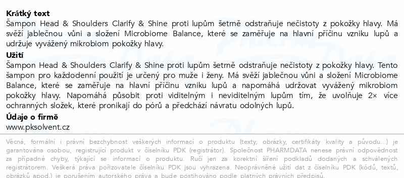 H&S Clarify&Shine šampon 800ml