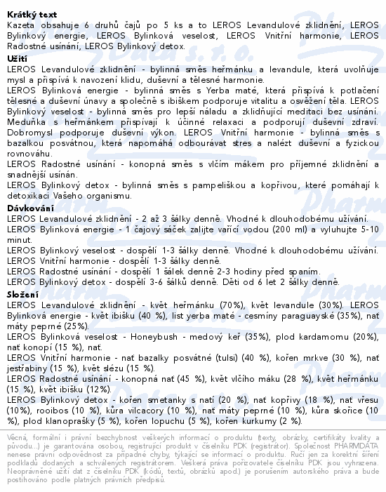 LEROS Paní učitelce 6x5sáčků