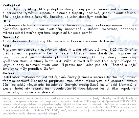 Biotter BYOLOGY Alerg PREV tbl.60