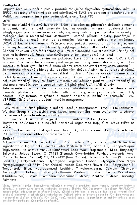 ATTITUDE Oceanly Tónující třpytivý krém SPF30 30g