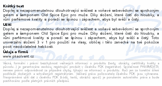 Old Spice Epic Legend 3v1 sprchový gel 400ml