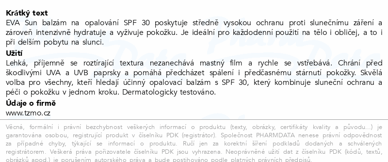 Eva Sun balzám na opalování SPF30 150ml