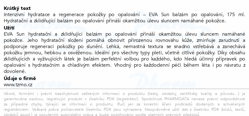 Eva Sun hydratační balzám po opalování 175ml