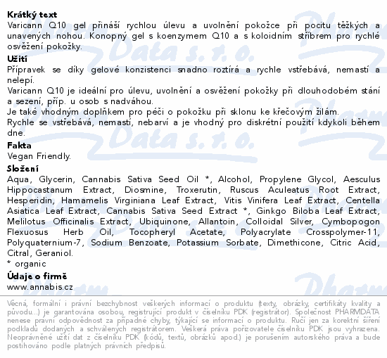 Annabis Varicann Q10 gel 75ml