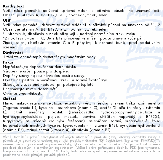 Vizik relax 30 tablet