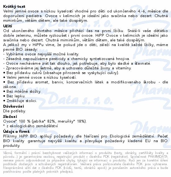 HiPP mini dezert jablka-meruňky BIO 5m 4x100g