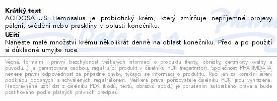 Acidosalus Hemosalus krém 30ml