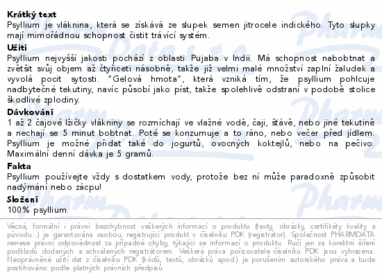 Psyllium drcené 500g Wolfberry