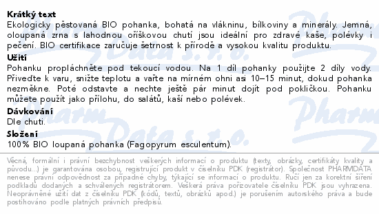 Pohanka loupaná BIO 500g Wolfberry