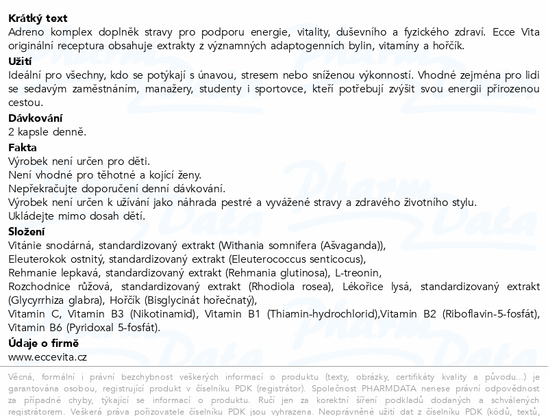 Ecce Vita Pro Adreno komplex cps.62