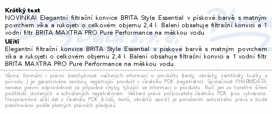 BRITA Style Ess.fil.konvice písková 2.4l+filtr 1ks