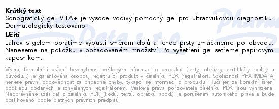 VITA+ sonografický gel 250ml