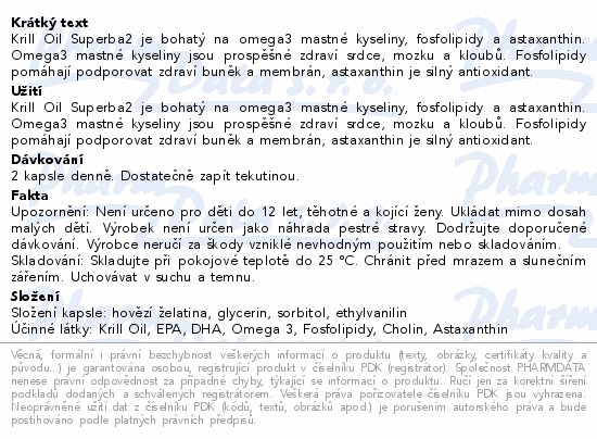 Krill Oil 600mg Superba2 cps.60