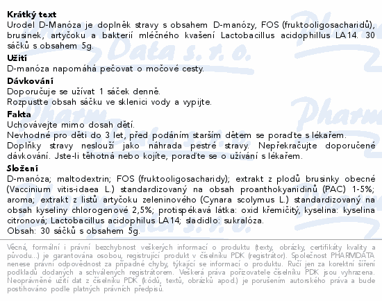 Urodel D-Manóza plus 30x5g Valtix