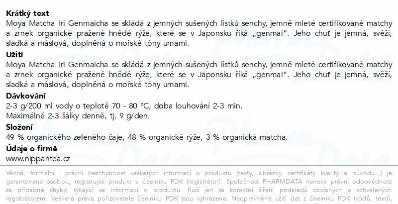 MOYA Matcha Iri Genmaicha Japan.Green Tea BIO 60g