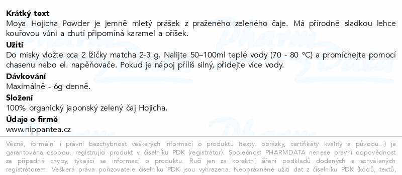 MOYA Hojicha Powder Japan.Roast.Green Tea BIO 100g