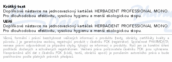 HERBADENT PROFESSIONAL MONO náhradní nástavce 4ks