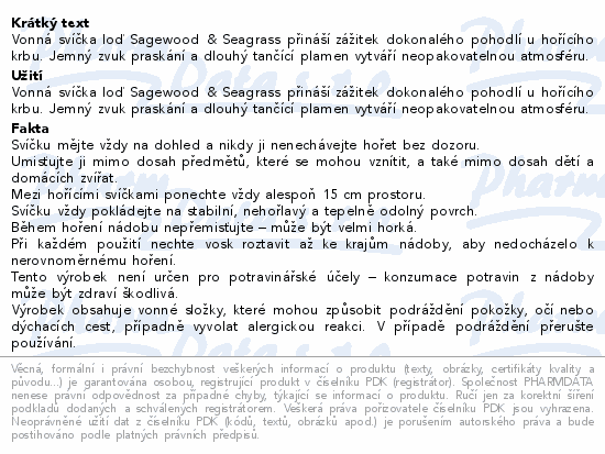 WoodWick Sagewood&Seagrass vonná svíčka 453.6g