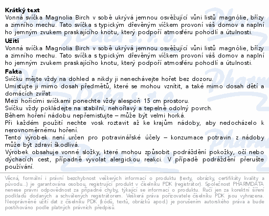 WoodWick Magnolia Birch vonná svíčka 275g